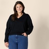 image:imageAmazon Essentials Womens Lightweight LongSleeve VNeck SweaterBlack