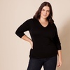 image:imageAmazon Essentials Womens Lightweight LongSleeve VNeck SweaterBlack