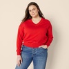 image:imageAmazon Essentials Womens Lightweight LongSleeve VNeck SweaterBright Poppy Red