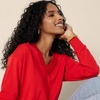 image:imageAmazon Essentials Womens Lightweight LongSleeve VNeck SweaterBright Poppy Red