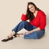 image:imageAmazon Essentials Womens Lightweight LongSleeve VNeck SweaterBright Poppy Red