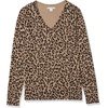 image:imageAmazon Essentials Womens Lightweight LongSleeve VNeck SweaterCamel Heather Animal Print