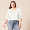 image:imageAmazon Essentials Womens Lightweight LongSleeve VNeck SweaterIvory
