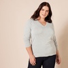 image:imageAmazon Essentials Womens Lightweight LongSleeve VNeck SweaterLight Grey Heather