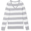 image:imageAmazon Essentials Womens Lightweight LongSleeve VNeck SweaterLight Grey Heather White Rugby Stripe