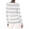 image:imageAmazon Essentials Womens Lightweight LongSleeve VNeck SweaterLight Grey Heather White Rugby Stripe