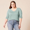 image:imageAmazon Essentials Womens Lightweight LongSleeve VNeck SweaterSage Green Heather