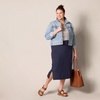 image:imageAmazon Essentials Womens PullOn Knit Midi Skirt with Elastic Waist Stretchy Available in Plus SizeNavy