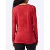 image:imageAmazon Essentials Womens RegularFit LongSleeve Crewneck TShirt Available in Plus SizeBurgundy Red Stripe