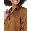 image:imageAmazon Essentials Womens RegularFit Satin Button Down Shirt Available in Plus SizeDark Chestnut Brown  Leopard