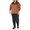 image:imageAmazon Essentials Womens RegularFit Satin Button Down Shirt Available in Plus SizeDark Chestnut Brown  Leopard