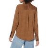image:imageAmazon Essentials Womens RegularFit Satin Button Down Shirt Available in Plus SizeDark Chestnut Brown  Leopard