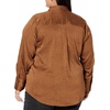 image:imageAmazon Essentials Womens RegularFit Satin Button Down Shirt Available in Plus SizeDark Chestnut Brown  Leopard