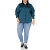 image:imageAmazon Essentials Womens RegularFit Satin Button Down Shirt Available in Plus SizeDark Navy Diamond