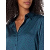 image:imageAmazon Essentials Womens RegularFit Satin Button Down Shirt Available in Plus SizeDark Navy Diamond
