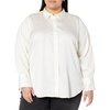 image:imageAmazon Essentials Womens RegularFit Satin Button Down Shirt Available in Plus SizeEggshell