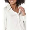 image:imageAmazon Essentials Womens RegularFit Satin Button Down Shirt Available in Plus SizeEggshell White