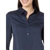 image:imageAmazon Essentials Womens RegularFit Satin Button Down Shirt Available in Plus SizeNavy