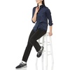 image:imageAmazon Essentials Womens RegularFit Satin Button Down Shirt Available in Plus SizeNavy