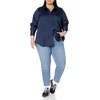 image:imageAmazon Essentials Womens RegularFit Satin Button Down Shirt Available in Plus SizeNavy