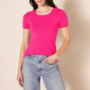 image:imageAmazon Essentials Womens RegularFit ShortSleeve Crewneck TShirt MultipacksHot PinkWhite