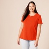 image:imageAmazon Essentials Womens RegularFit ShortSleeve Crewneck TShirt MultipacksLavenderTomato Red