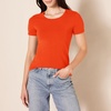 image:imageAmazon Essentials Womens RegularFit ShortSleeve Crewneck TShirt MultipacksLavenderTomato Red
