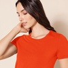 image:imageAmazon Essentials Womens RegularFit ShortSleeve Crewneck TShirt MultipacksLavenderTomato Red