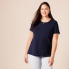 image:imageAmazon Essentials Womens RegularFit ShortSleeve Crewneck TShirt MultipacksNavyPurple