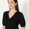 image:imageAmazon Essentials Womens RelaxedFit Crochet ShortSleeve CardiganBlack