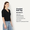 image:imageAmazon Essentials Womens RelaxedFit Crochet ShortSleeve CardiganBlack