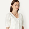 image:imageAmazon Essentials Womens RelaxedFit Crochet ShortSleeve CardiganCream
