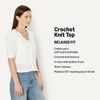 image:imageAmazon Essentials Womens RelaxedFit Crochet ShortSleeve CardiganCream