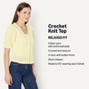 image:imageAmazon Essentials Womens RelaxedFit Crochet ShortSleeve CardiganPastel Yellow