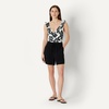 image:imageAmazon Essentials Womens Ruffle VNeck OnePiece SwimsuitCream Black Floral