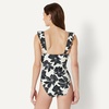 image:imageAmazon Essentials Womens Ruffle VNeck OnePiece SwimsuitCream Black Floral