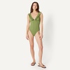 image:imageAmazon Essentials Womens Ruffle VNeck OnePiece SwimsuitOlive