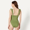 image:imageAmazon Essentials Womens Ruffle VNeck OnePiece SwimsuitOlive