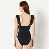 image:imageAmazon Essentials Womens Ruffle VNeck OnePiece SwimsuitWashed Black