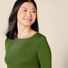 image:imageAmazon Essentials Womens SlimFit 34 Sleeve Boat Neck Cotton Modal Micro Rib TShirtGreen