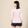 image:imageAmazon Essentials Womens SlimFit 34 Sleeve Boat Neck Cotton Modal Micro Rib TShirtLight Pink