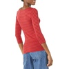 image:imageAmazon Essentials Womens SlimFit 34 Sleeve Boat Neck Cotton Modal Micro Rib TShirtRed Burgundy Stripe