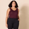 image:imageAmazon Essentials Womens SlimFit Ribbed Scoop Neck Tank TopsBurgundyCharcoal Heather