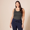 image:imageAmazon Essentials Womens SlimFit Ribbed Scoop Neck Tank TopsCharcoalGrey Heather Stripe