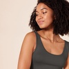 image:imageAmazon Essentials Womens SlimFit Ribbed Scoop Neck Tank TopsCharcoalGrey Heather Stripe