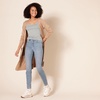 image:imageAmazon Essentials Womens SlimFit Ribbed Scoop Neck Tank TopsLight Grey HeatherNavy White Stripe