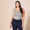 image:imageAmazon Essentials Womens SlimFit Ribbed Scoop Neck Tank TopsLight Grey HeatherNavy White Stripe
