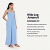 image:imageAmazon Essentials Womens Square Neck Wide Leg Sleeveless JumpsuitBlue Beige Ditsy Flower