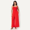 image:imageAmazon Essentials Womens Square Neck Wide Leg Sleeveless JumpsuitBright Poppy Red