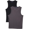 image:imageAmazon Essentials Mens SlimFit Ribbed Tank Top Pack of 2CharcoalBlack